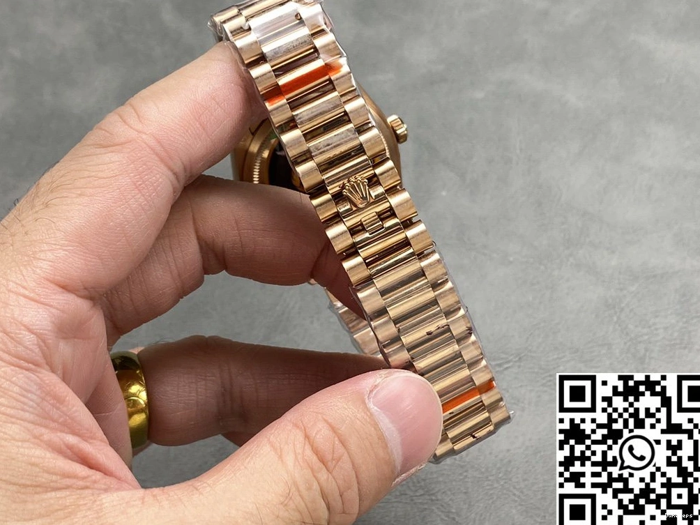 Steel M128235 White 36mm Rose Dial v5 Date QF Rolex Gold Day Factory Tungsten 0112